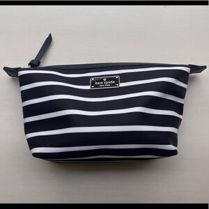SOLD NWT Black/white Stripe KATE SPADE Cosmetic Toiletries Makeup Bag